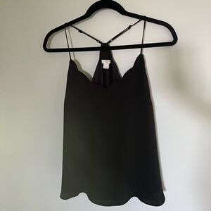 j Crew Scalloped Neck Black Camisole Tank